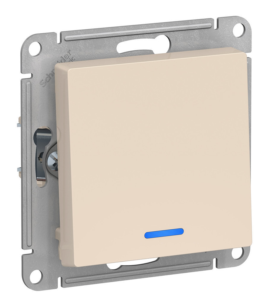 Выкл. скрытый 1-ый/индикатор ATLASDESIGN (бежевый)