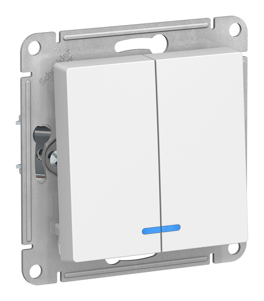 Выкл. скрытый 2-ый/индикатор ATLASDESIGN  (белый)