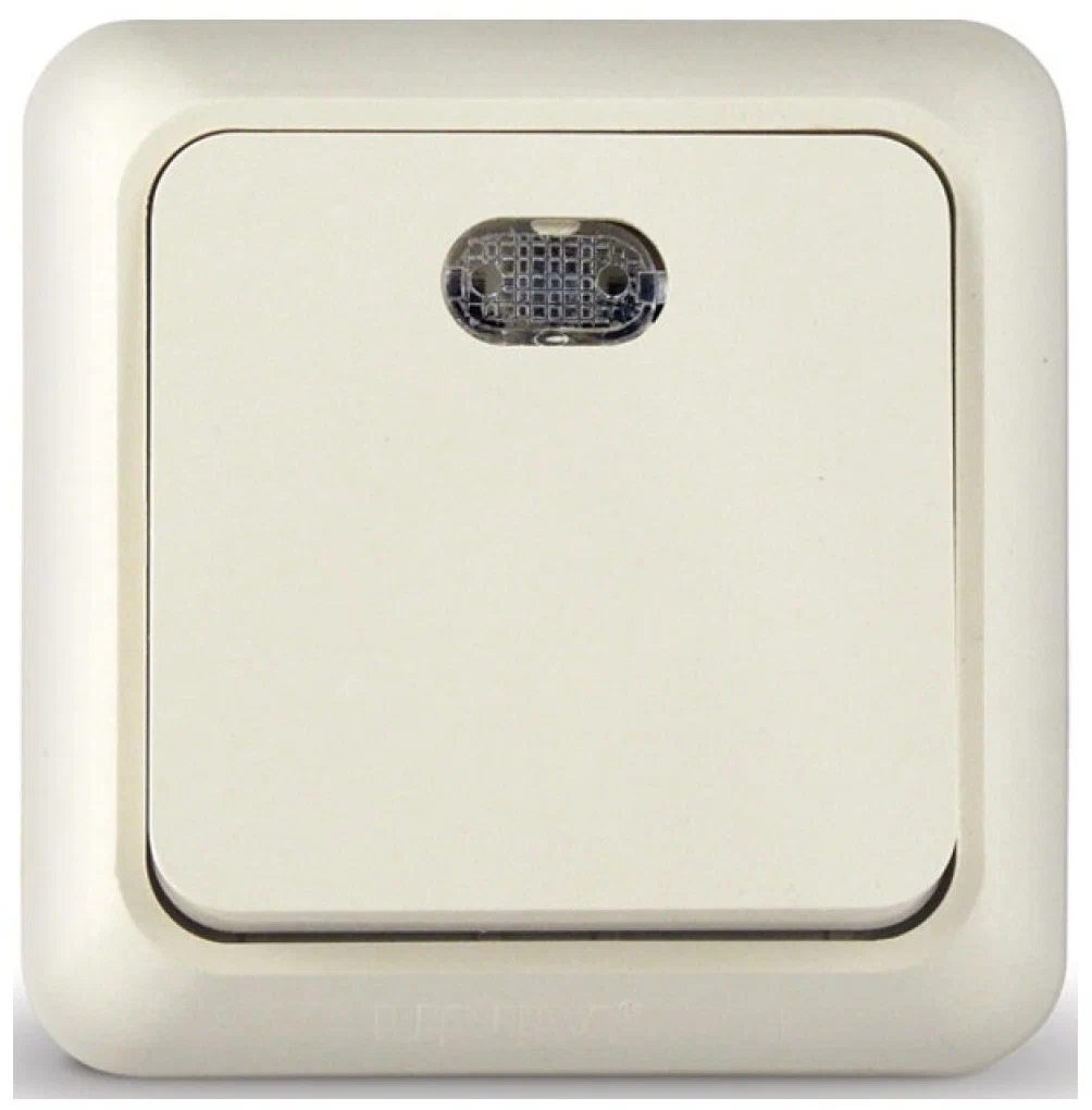 Выкл. наружный 1-кл./подсветка (Олимп, белый)