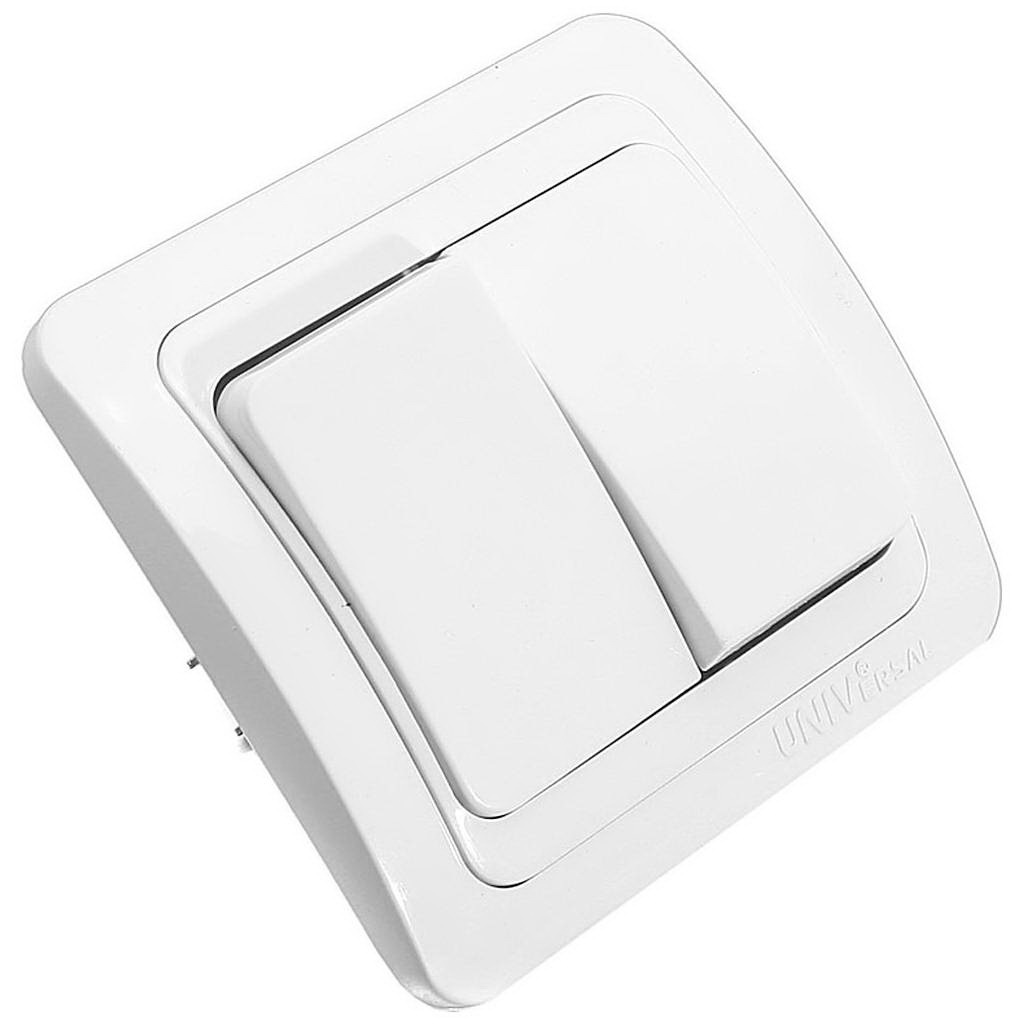 Выкл. скрытый 2-кл. (Валери, белый)