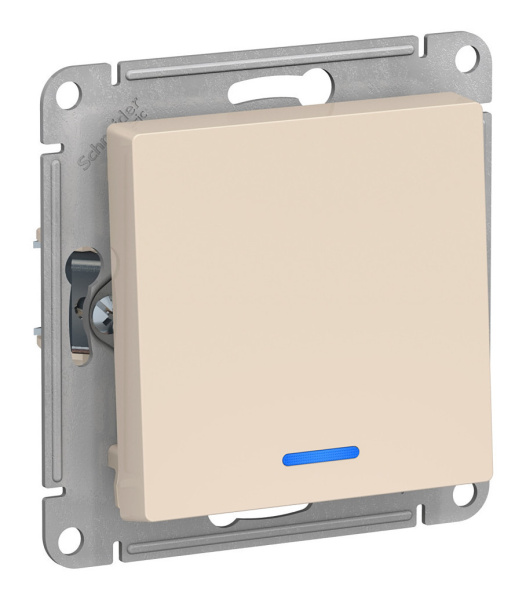 Выкл. скрытый 1-ый/индикатор ATLASDESIGN (бежевый)