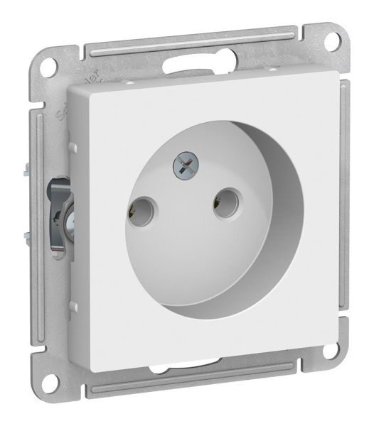 Розетка скрытая 1-ая ATLASDESIGN (белая)