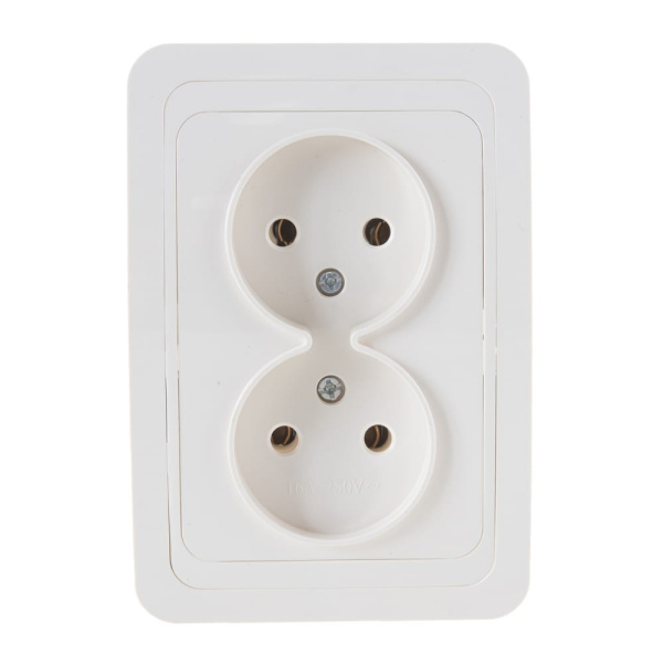 Розетка скрытая 2-ая  (Валери, белая)