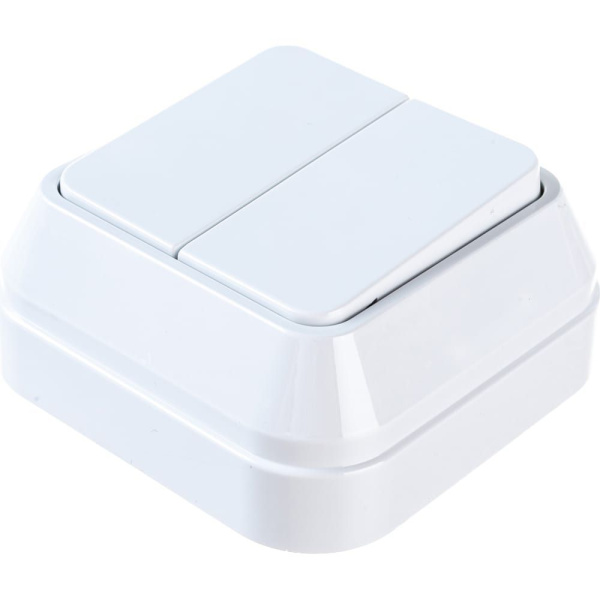 Выкл. наружный 2-кл. (Олимп, белый)