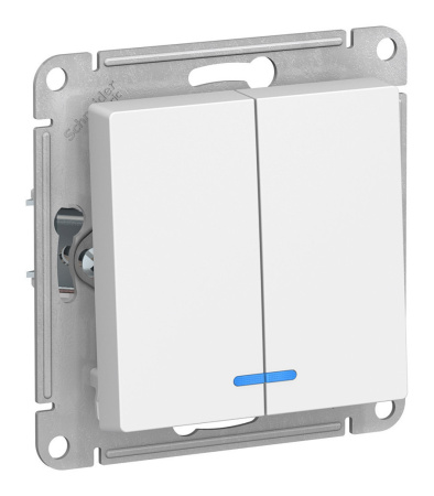 Выкл. скрытый 2-ый/индикатор ATLASDESIGN  (белый)