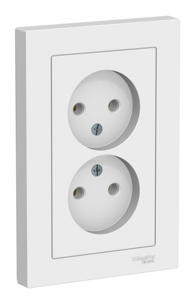 Розетка скрытая 2-ая ATLASDESIGN (белая)