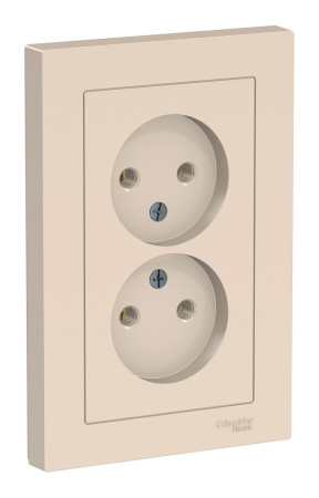 Розетка скрытая 2-ая ATLASDESIGN (бежевая)