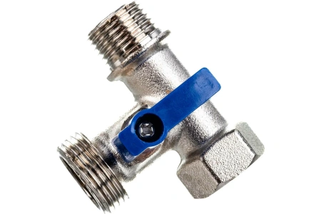 Кран шаровый Vieir желтый 3-проходной 1/2х3/4х1/2 (10)