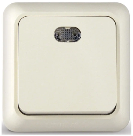 Выкл. наружный 1-кл./подсветка (Олимп, белый)