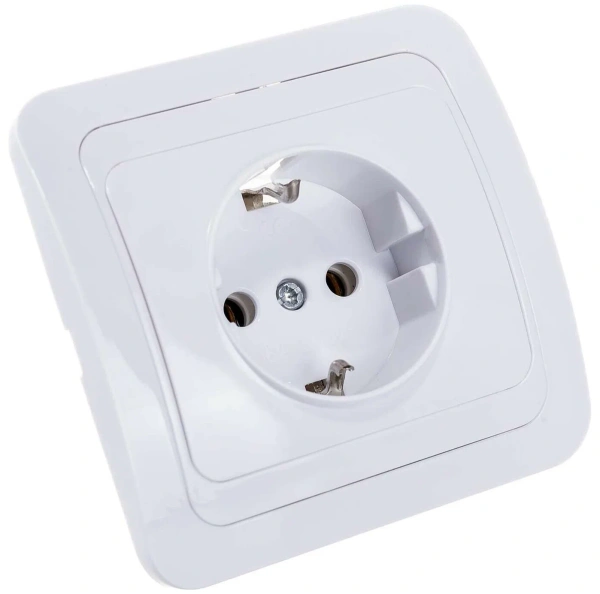 Розетка скрытая 1-ая. с заземл (Валери, белая)